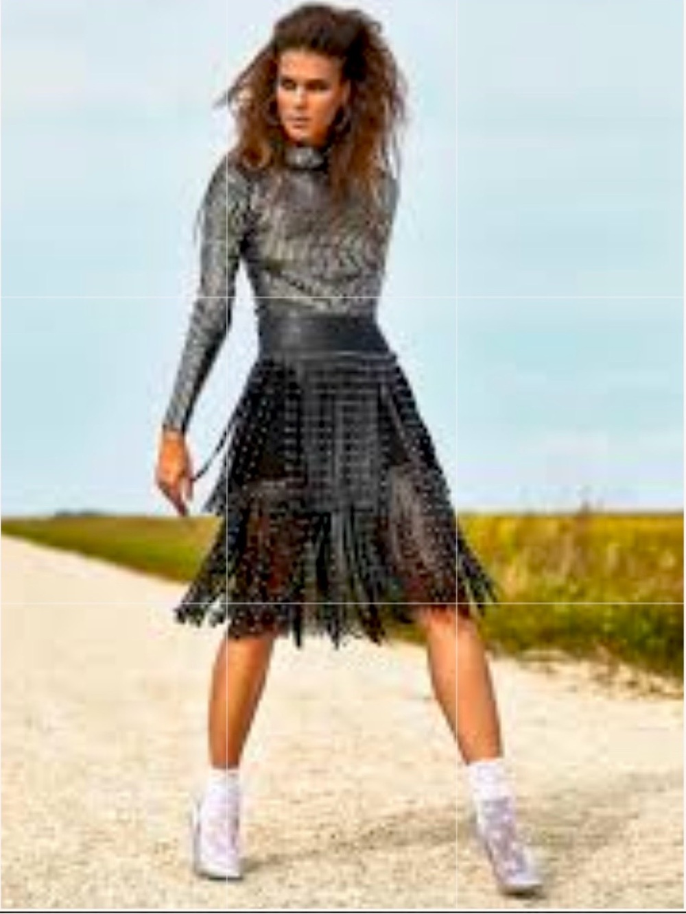 ALICE + OLIVIA Senna Studded Leather Fringe Skirt - Picture 6 of 13